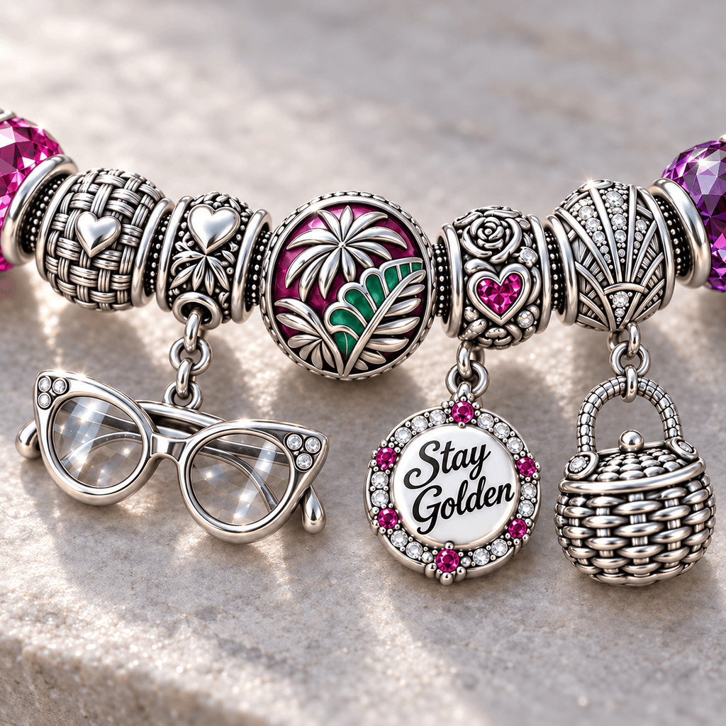 TGG Silver Charm Bracelet Set NTTB