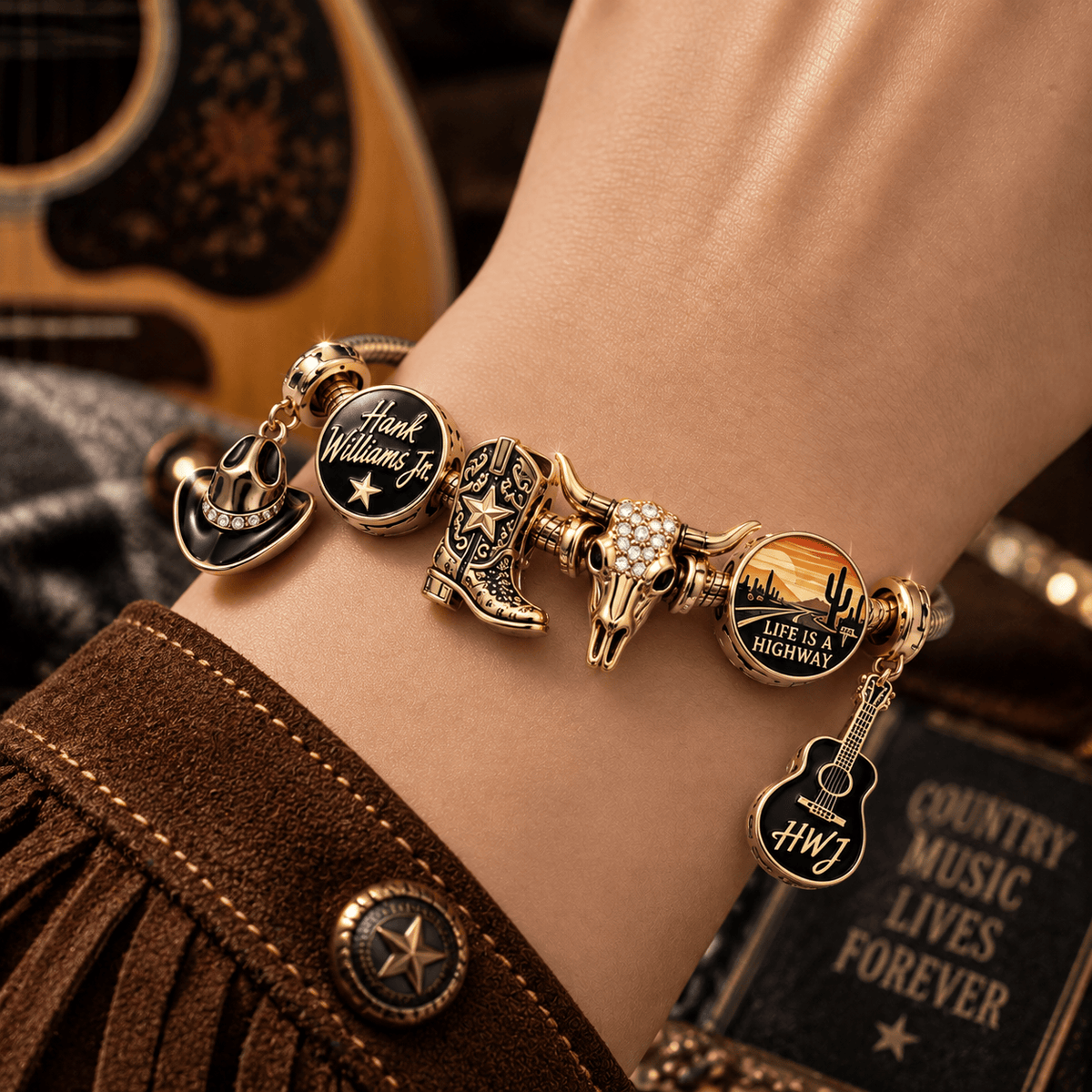 HWLJ Gold Charm Bracelet Set PTT